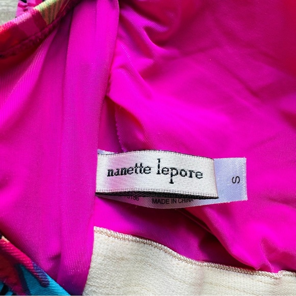 Nanette Strapless Pink Floral Swimsuit S - Picture 5 of 8